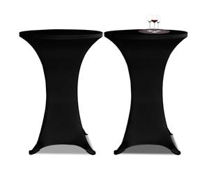 vidaXL 2x Standing Table Cover 80cm Black Stretch Tablecloth Protector Sheet