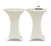 vidaXL 2x Standing Table Cover 80cm Cream Stretch Tablecloth Protector Sheet