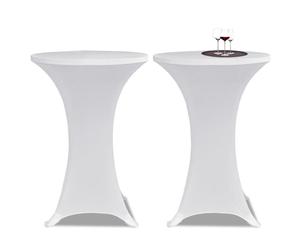 vidaXL 2x Standing Table Cover 80cm White Stretch Tablecloth Protector Sheet
