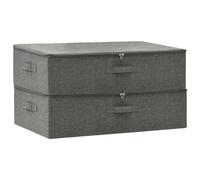 vidaXL 2x Storage Boxes Fabric Anthracite Home Foldable Box Storage Case Chest
