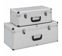 vidaXL 2x Storage Cases Tool Round Reinforced Corners Lockable Transport Equipme