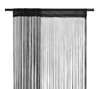 vidaXL 2x String Curtains 140x250cm Black Room Divider Window Door Background