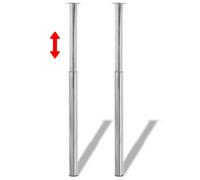 vidaXL 2x Telescopic Table Legs Chrome 710-1100mm Breakfast Bar Worktop Desk