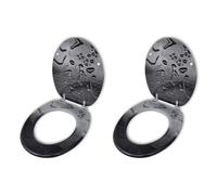 vidaXL 2x Toilet Seats with Lids MDF Water Bathroom WC Accessory