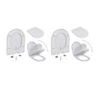 vidaXL 2x Toilet Seats with Soft Close Lids Plastic White Bathroom Accessory vid
