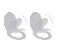 vidaXL 2x Toilet Seats with Soft Close Lids Plastic White Bathroom Accessory vid