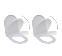 vidaXL 2x Toilet Seats with Soft Close Lids Plastic White Bathroom Accessory vid