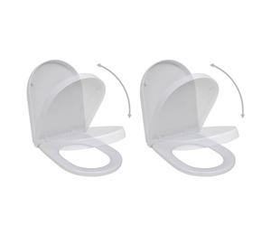 vidaXL 2x Toilet Seats with Soft Close Lids Plastic White Bathroom Accessory vid