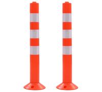 Vidaxl Traffic Control Bollards 2 Pcs Plastic 75 Cm, Red