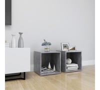 vidaXL 2x TV Cabinets Concrete Grey Engineered Wood Unit Furniture Cabinet