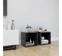 2x TV Cabinets Grey Engineered Wood Hifi Unit Furniture HiFi Cabinet vidaXL