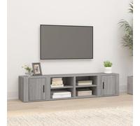 vidaXL 2x TV Cabinets Grey Sonoma 80x31.5x36 cm Engineered Wood TV Console