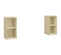vidaXL 2x TV Cabinets Sonoma Oak Engineered Wood Sideboard Stereo Cabinet