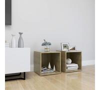 vidaXL 2x TV Cabinets Sonoma Oak Engineered Wood Stereo Furniture Cabinet