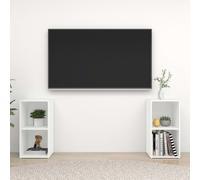 vidaXL 2x TV Cabinets White 72x35x36.5 cm Chipboard Home Furniture TV Stand