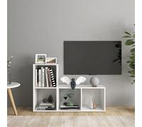 vidaXL 2x TV Cabinets White Chipboard Sideboard TV Unit Furniture Living Room