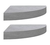 vidaXL 2x Wall Corner Shelves Concrete Grey MDF Hanging Wall Display Shelf