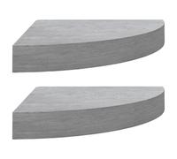 Vidaxl Wall Corner Shelves 2 Pcs Concrete Grey 25X25X3.8 Cm Mdf