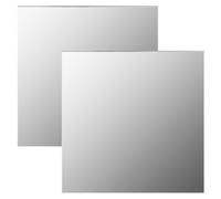 vidaXL 2x Wall Mirrors 60x60cm Square Glass Bedroom Dressing Room Home Decor