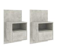 vidaXL 2x Wall-mounted Bedside Cabinets Floating Bed Wall Hung Bedside Cabinet I