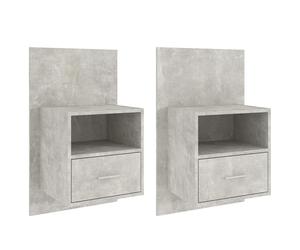 vidaXL 2x Wall-mounted Bedside Cabinets Floating Bed Wall Hung Bedside Cabinet I
