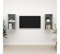vidaXL 2x Wall Mounted TV Cabinets Concrete Grey Engineered Wood TV Stand