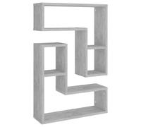 vidaXL 2x Wall Shelf Concrete Grey Engineered Wood Wall-Mounted Hanging Shelf