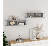 vidaXL Wall Shelf 2 pcs Concrete Grey 90x18x20 cm Engineered Wood, Grey