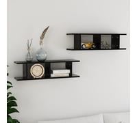 2x Wall Shelf Wall-Mounted Shelf Hanging Floating Shelf Engineered Wood vidaXL