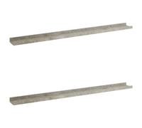 vidaXL 2x Wall Shelves Concrete Grey 100x9x3 cm Hanging Display Racks Home