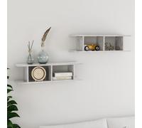 vidaXL Wall Shelves 2 Pcs Concrete Grey 75x18x20 cm Engineered Wood, Grey