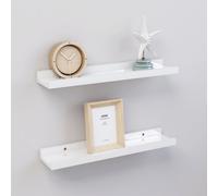 vidaXL 2x Wall Shelves High Gloss White 40x9x3 cm Hanging Display Racks Home
