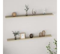 vidaXL 2x Wall Shelves Sonoma Oak 115x9x3 cm Hanging Display Racks Furniture