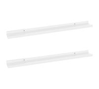 vidaXL 2X Wall Shelves Wall Mounted Storage Hanging Display Organizer Living Room Home Interior Office CD Rack Ledge Floating High Gloss White 31.5