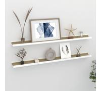 Vidaxl Wall Shelves 2 Pcs White And Sonoma Oak 100X9X3 Cm