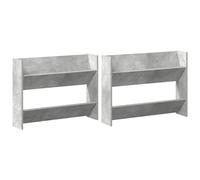 vidaXL 2x Wall Shoe Cabinets Concrete Grey Engineered Wood Hanging Shoe Rack