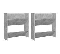 vidaXL 2x Wall Shoe Cabinets Wardrobe Storage Shoe Organiser Rack Shelf Wall-Mounted Hanging Shoe Cabinet Household Supplies Chipboard Concrete Grey