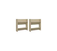 vidaXL 2x Wall Shoe Cabinets Wardrobe Storage Shoe Organiser Rack Shelf Wall-Mounted Hanging Shoe Cabinet Household Supplies Chipboard Sonoma Oak