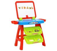 vidaXL 3-1 Multicolour Children's Easel and Learning Desk Play Set with Magnetic Board, Chalkboard, and Storage Compartments