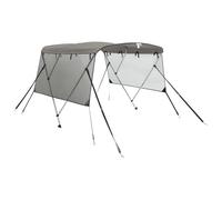 vidaXL 3-Bow Bimini Boat Canopy Awning - UV-Proof, Water-Resistant Polyester, Aluminium Frame, Mesh Sidewalls, Anthracite/Black, 183x152x137cm