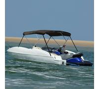 vidaXL 3-bow Bimini Top Black 184x170x133 cm