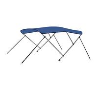 vidaXL 3-Bow Bimini Top Blue, UV and Water Resistant Boat Canopy with Adjustable Frame and Stainless Steel Mounting Hardware, Comes with Storage Boot