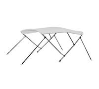 vidaXL 3 Bow Bimini Top - Weather-Resistant Boat Canopy - Adjustable Aluminium Frame - 100% Polyester with UV Protection - White - 183x180x137 cm