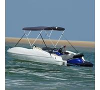 vidaXL 3-bow Bimini Top with Mesh Sidewalls 183x(137-152)x137 cm