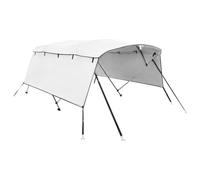 (white, 243 x (170-182) cm/without mesh) vidaXL 3-bow Bimini Top with Sidewalls UV-Proof Canvas Boat Canopy Awning