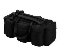 vidaXL 3-in-1 Army-Style Duffel Bag 120L Black Travel Storage Holdall Backpack