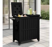 vidaXL 3-in-1 Serving Cart Black Polypropylene, Black