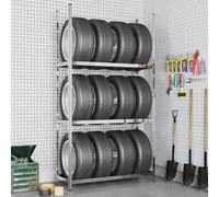 Vidaxl 3-Layer Tire Rack Silver 110X40X200 Cm Steel