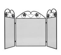 vidaXL 3-panel Fireplace Screen Iron Black Security Safety Panel Guard Cover