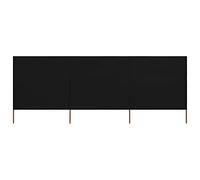 vidaXL 3-Panel Non-Woven Fabric Wind Screen 120cm Black - Versatile Camping Windbreak - Portable Sun Shield and Privacy Screen